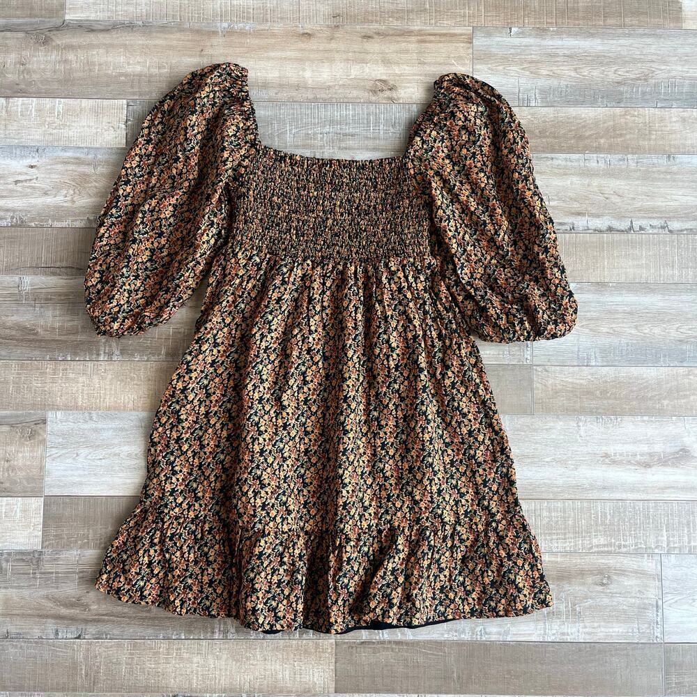 Faithfull Elira Smocked Mini Dress in Cardette Floral Size M - Picture 2 of 6